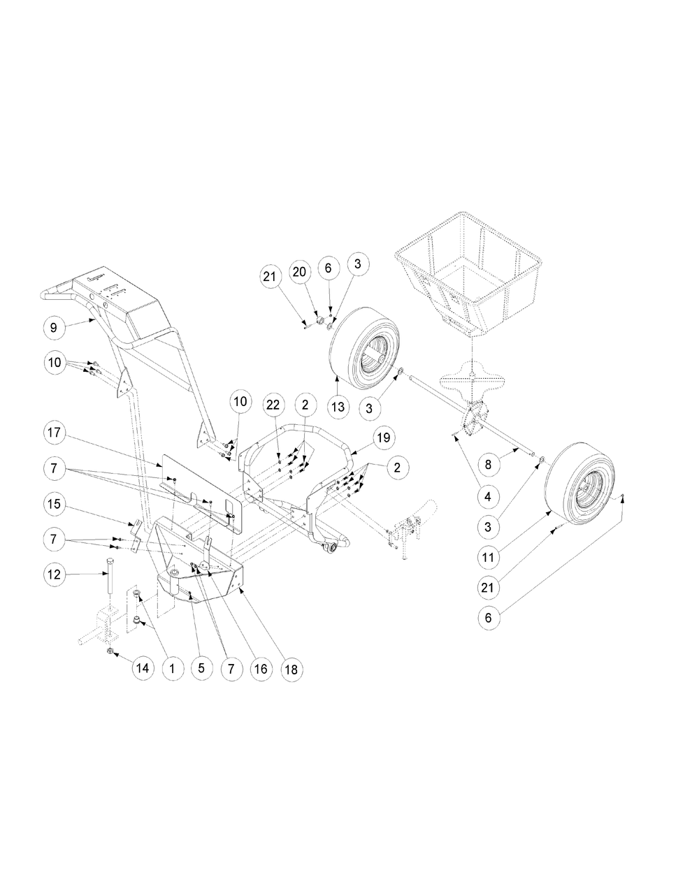 Front Frame Assembly (2007 And Before) Diagram and Parts List for 56A443TH (750-XP)(2008 & Before) Cub Cadet Lawn Mower